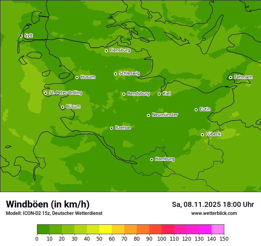 Modellkarten Windgeschwindigkeit