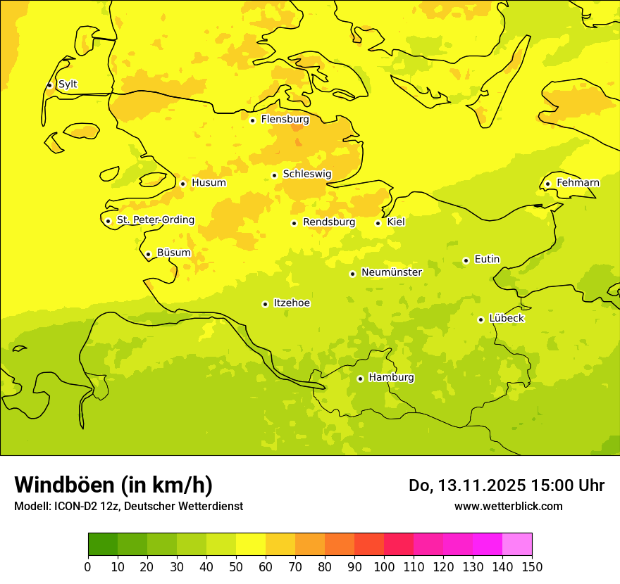 Modellkarten Windgeschwindigkeit