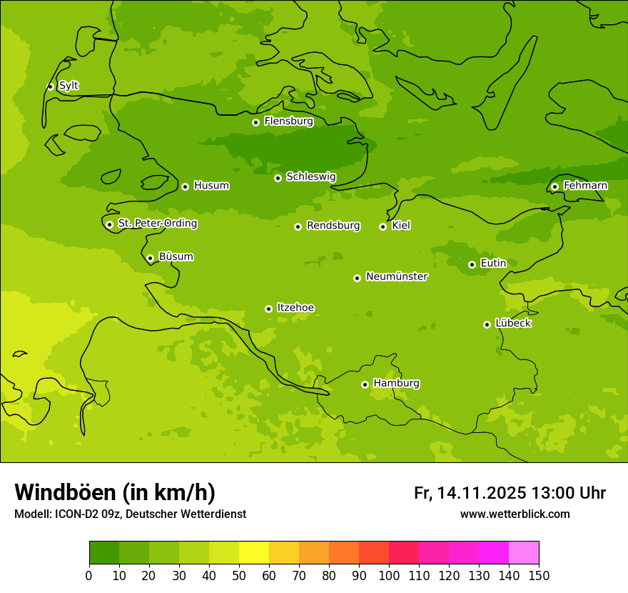 Modellkarten Windgeschwindigkeit