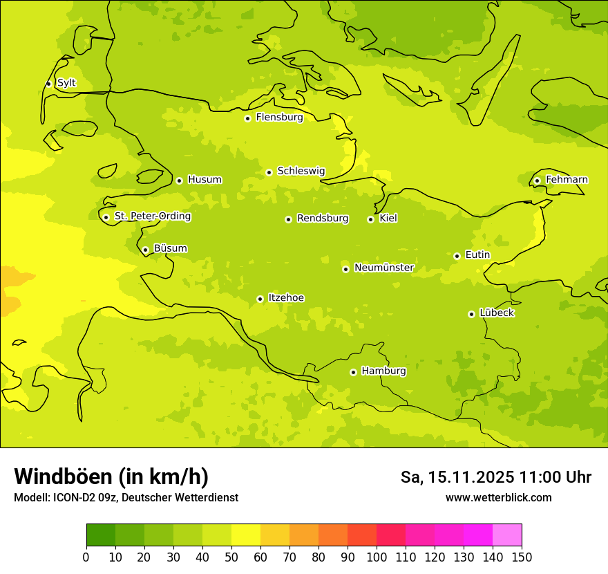 Modellkarten Windgeschwindigkeit