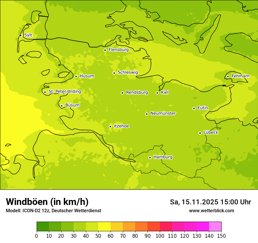 Modellkarten Windgeschwindigkeit