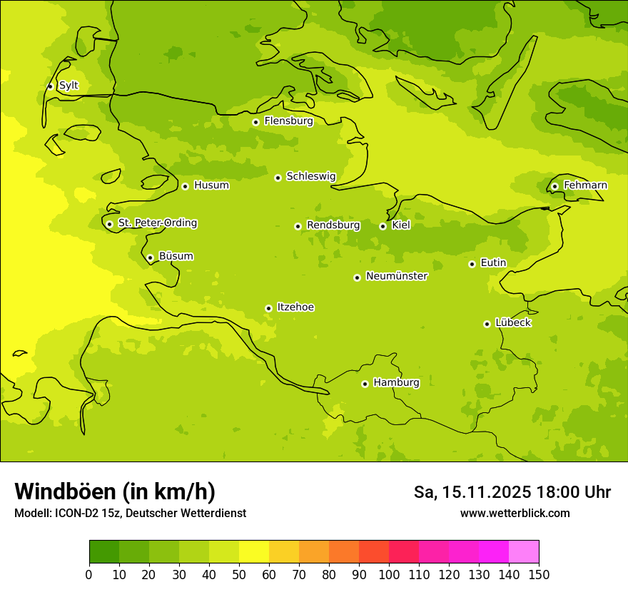 Modellkarten Windgeschwindigkeit