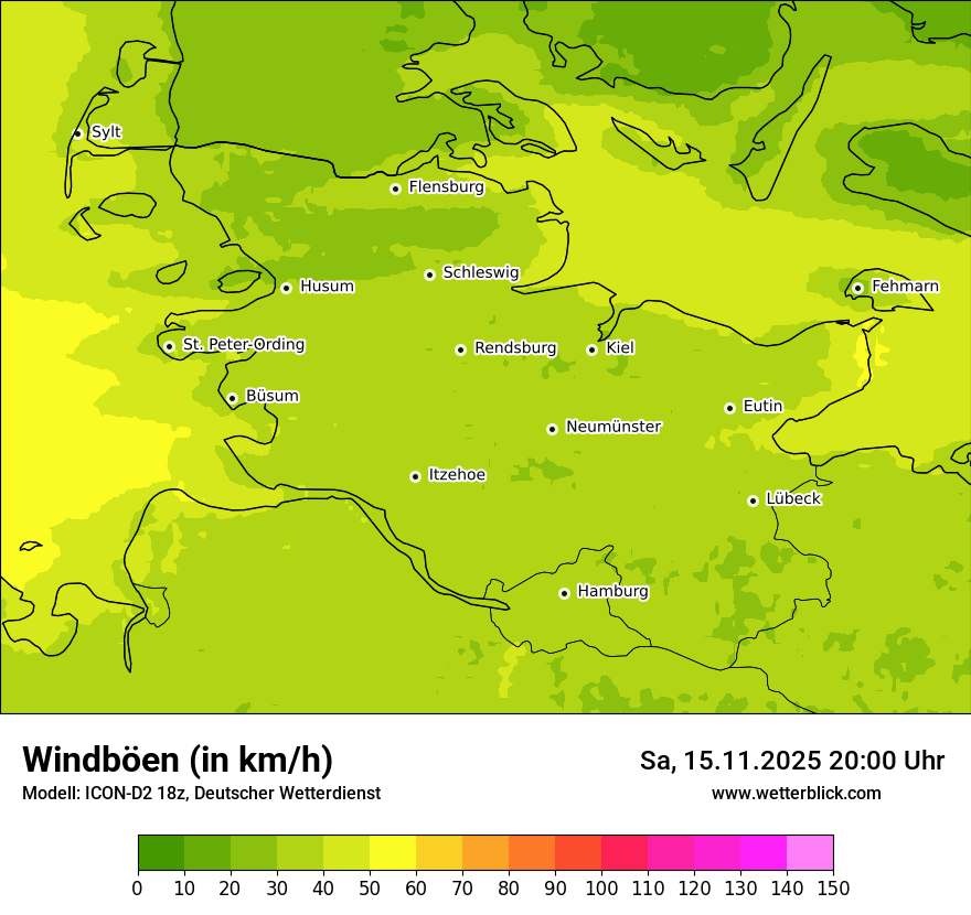 Modellkarten Windgeschwindigkeit