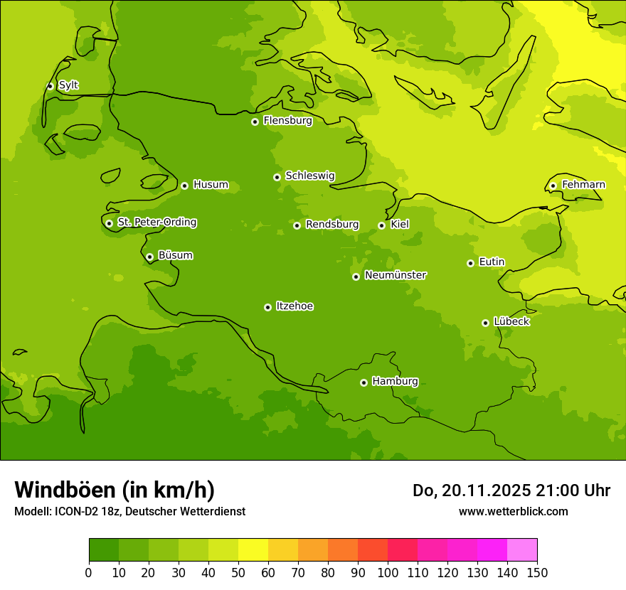 Modellkarten Windgeschwindigkeit