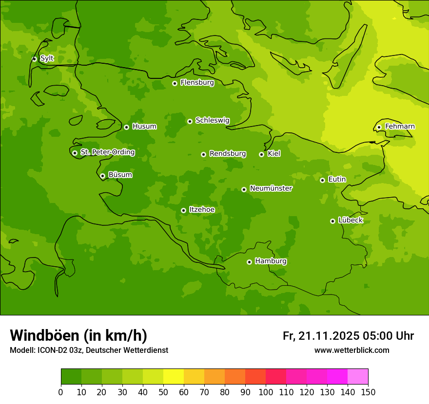 Modellkarten Windgeschwindigkeit