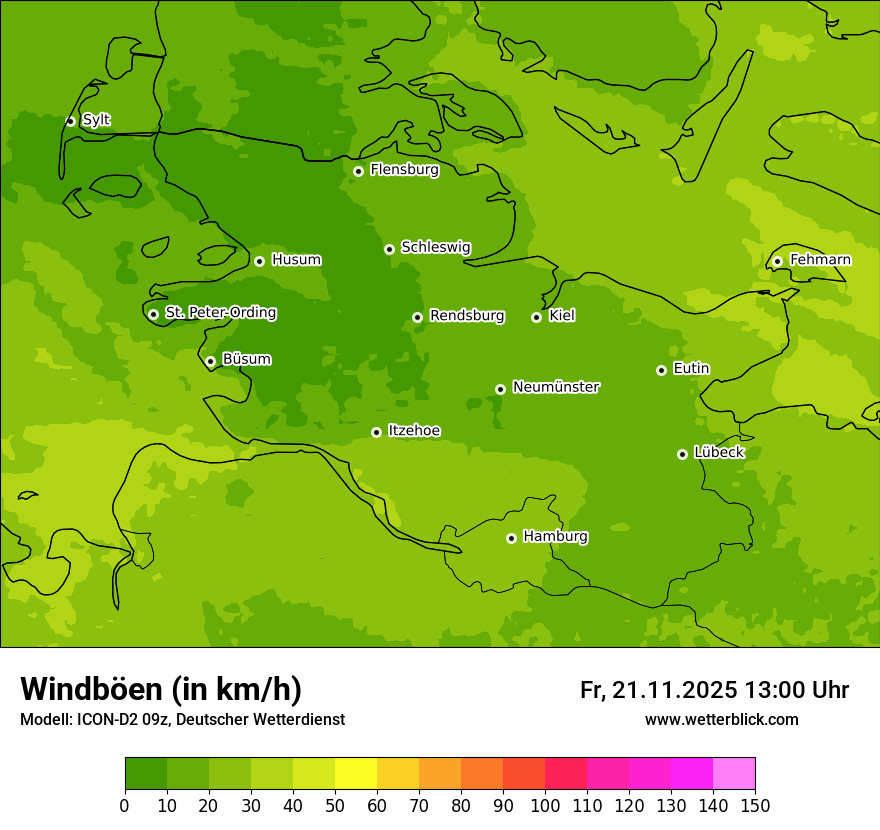 Modellkarten Windgeschwindigkeit