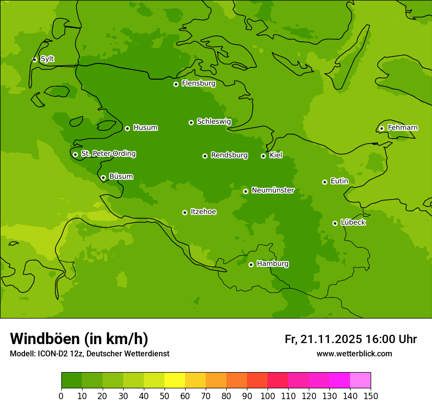 Modellkarten Windgeschwindigkeit