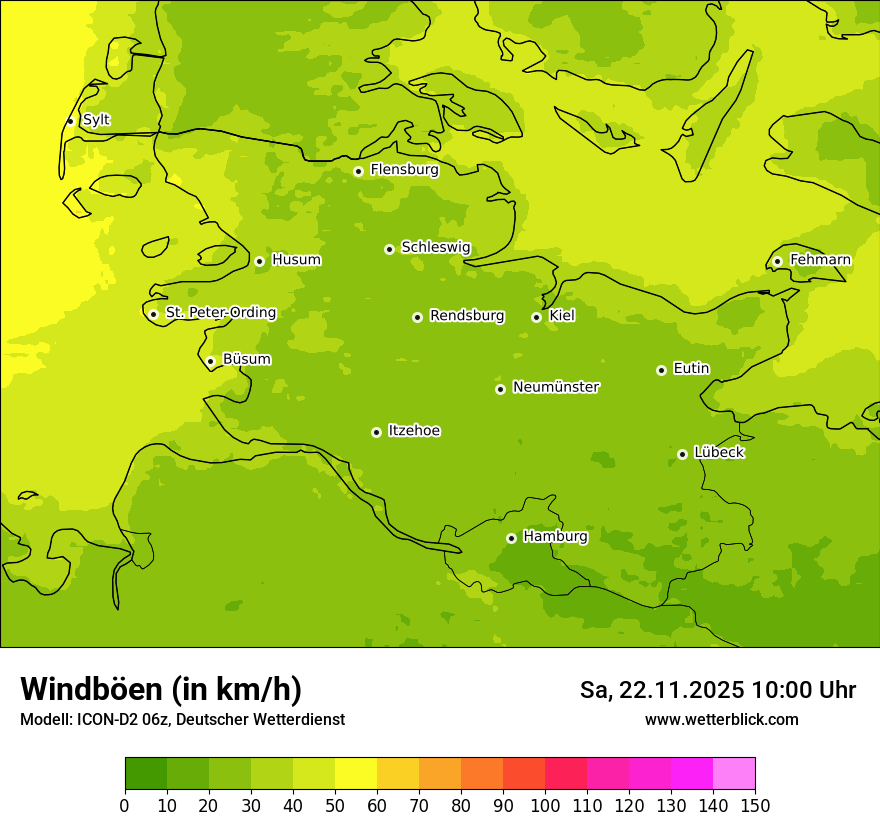 Modellkarten Windgeschwindigkeit