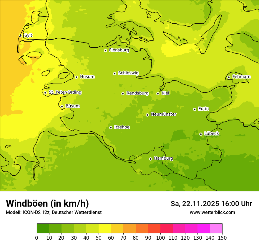Modellkarten Windgeschwindigkeit