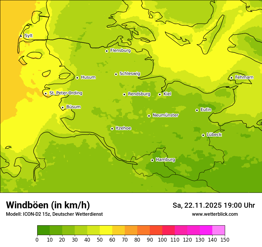 Modellkarten Windgeschwindigkeit