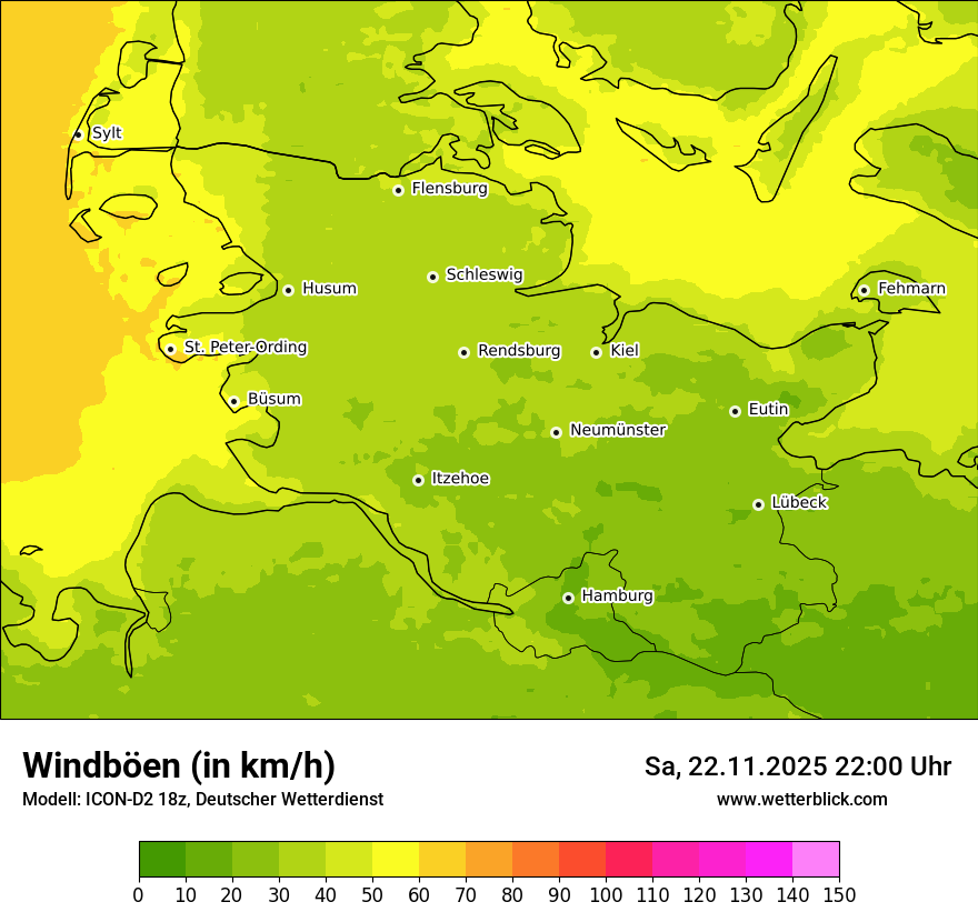 Modellkarten Windgeschwindigkeit