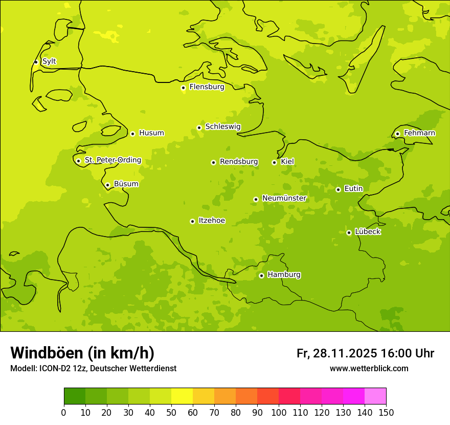 Modellkarten Windgeschwindigkeit