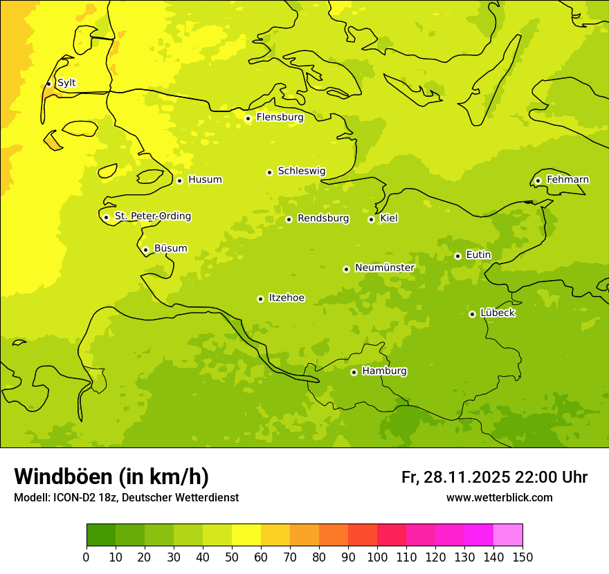Modellkarten Windgeschwindigkeit