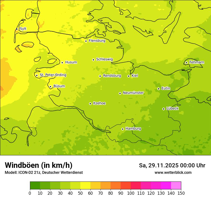 Modellkarten Windgeschwindigkeit
