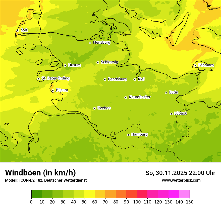 Modellkarten Windgeschwindigkeit
