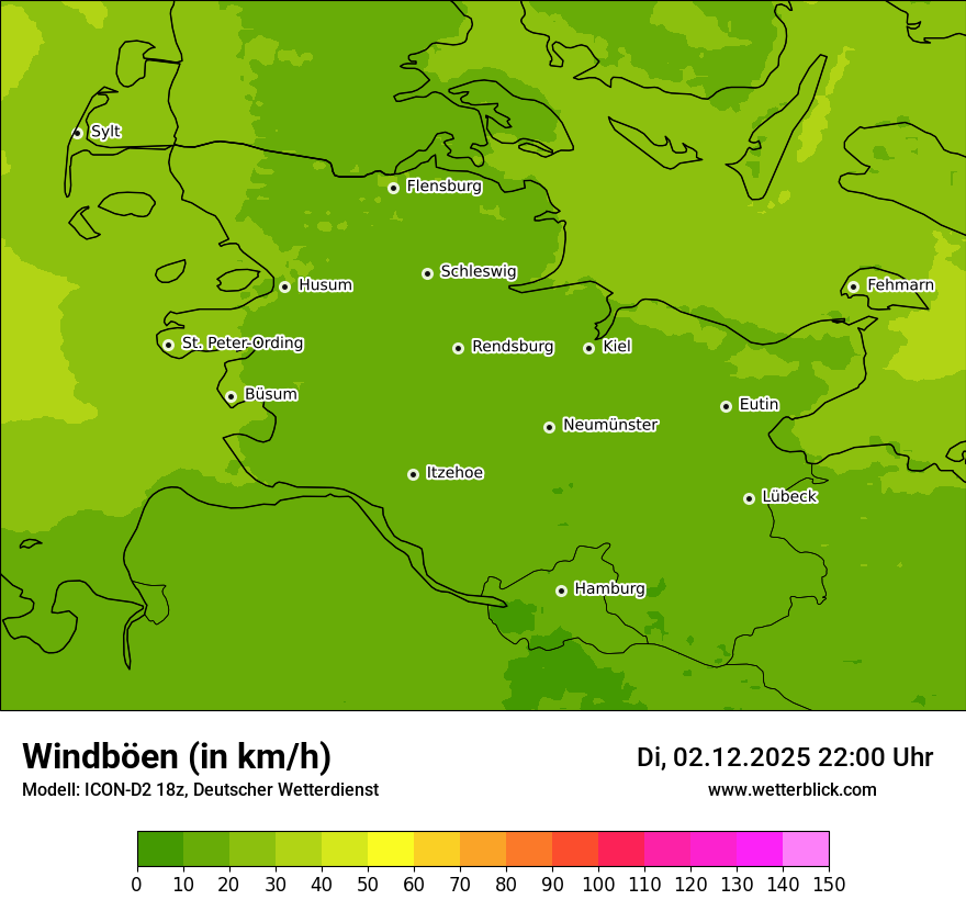 Modellkarten Windgeschwindigkeit