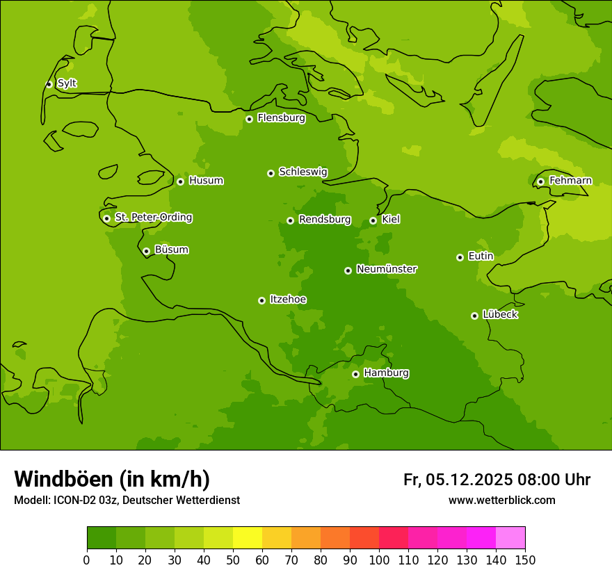 Modellkarten Windgeschwindigkeit