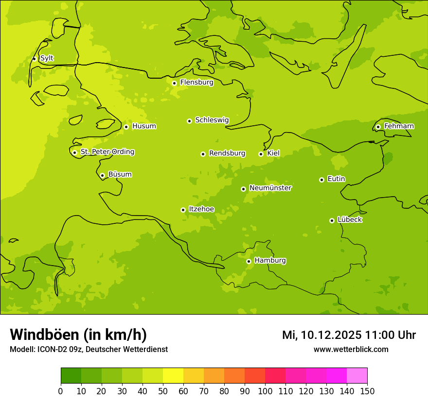 Modellkarten Windgeschwindigkeit