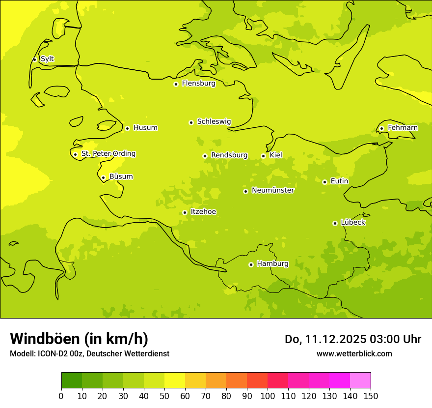 Modellkarten Windgeschwindigkeit