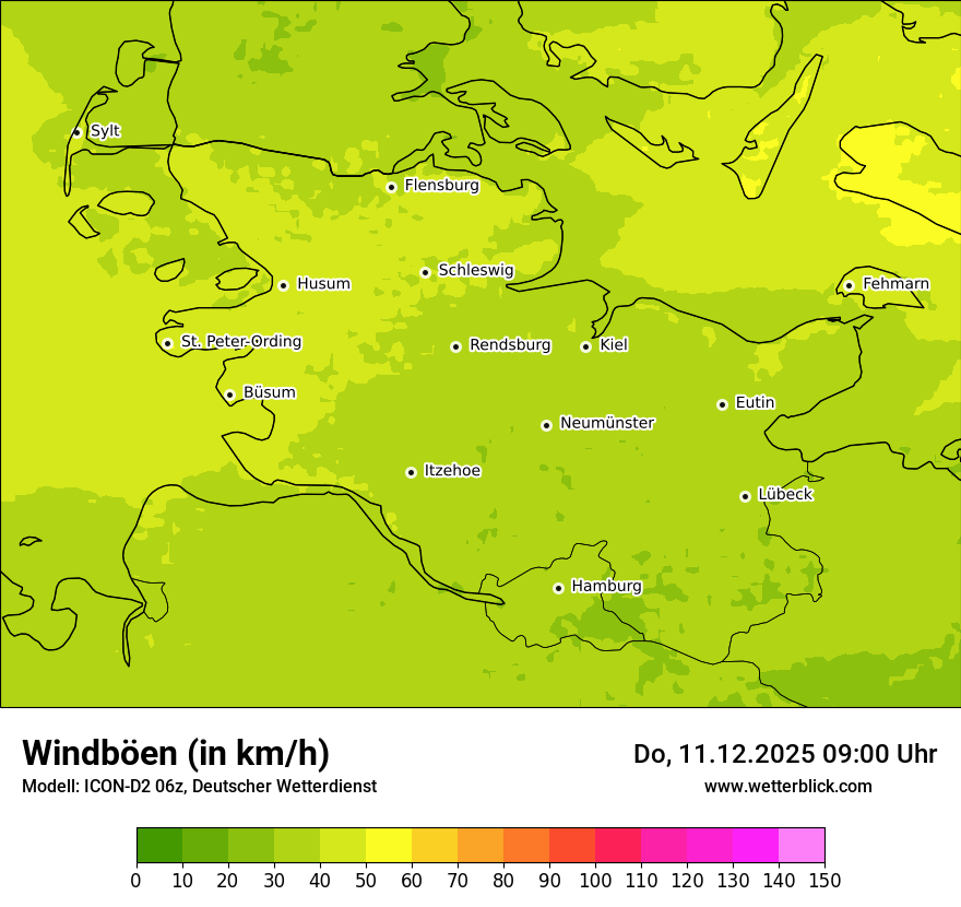 Modellkarten Windgeschwindigkeit