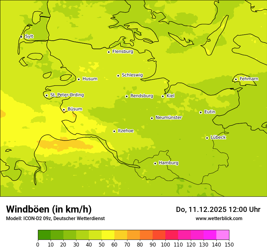 Modellkarten Windgeschwindigkeit