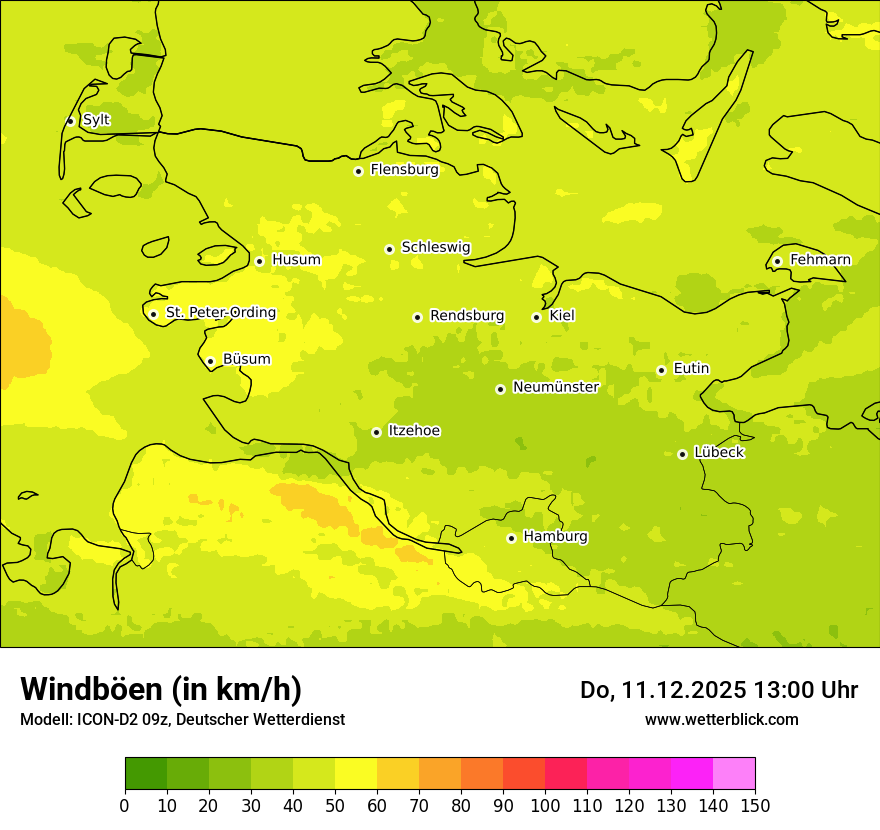 Modellkarten Windgeschwindigkeit
