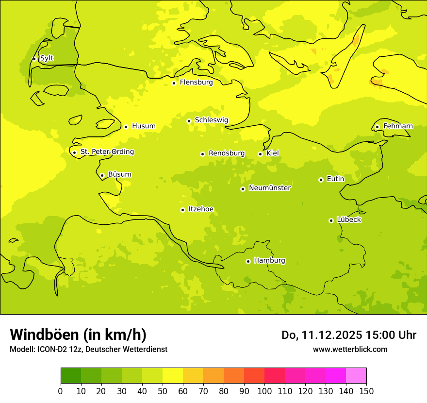 Modellkarten Windgeschwindigkeit