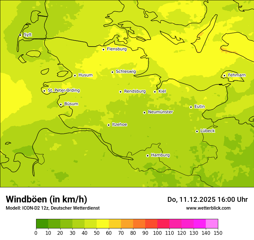 Modellkarten Windgeschwindigkeit