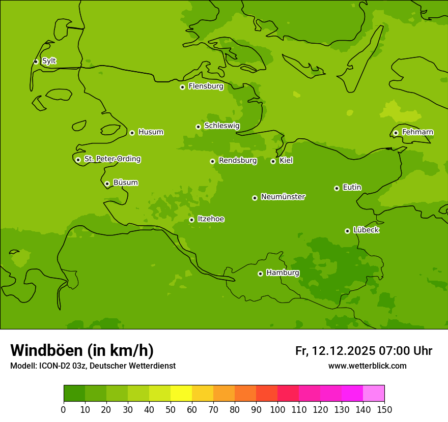 Modellkarten Windgeschwindigkeit