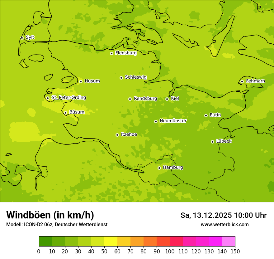 Modellkarten Windgeschwindigkeit