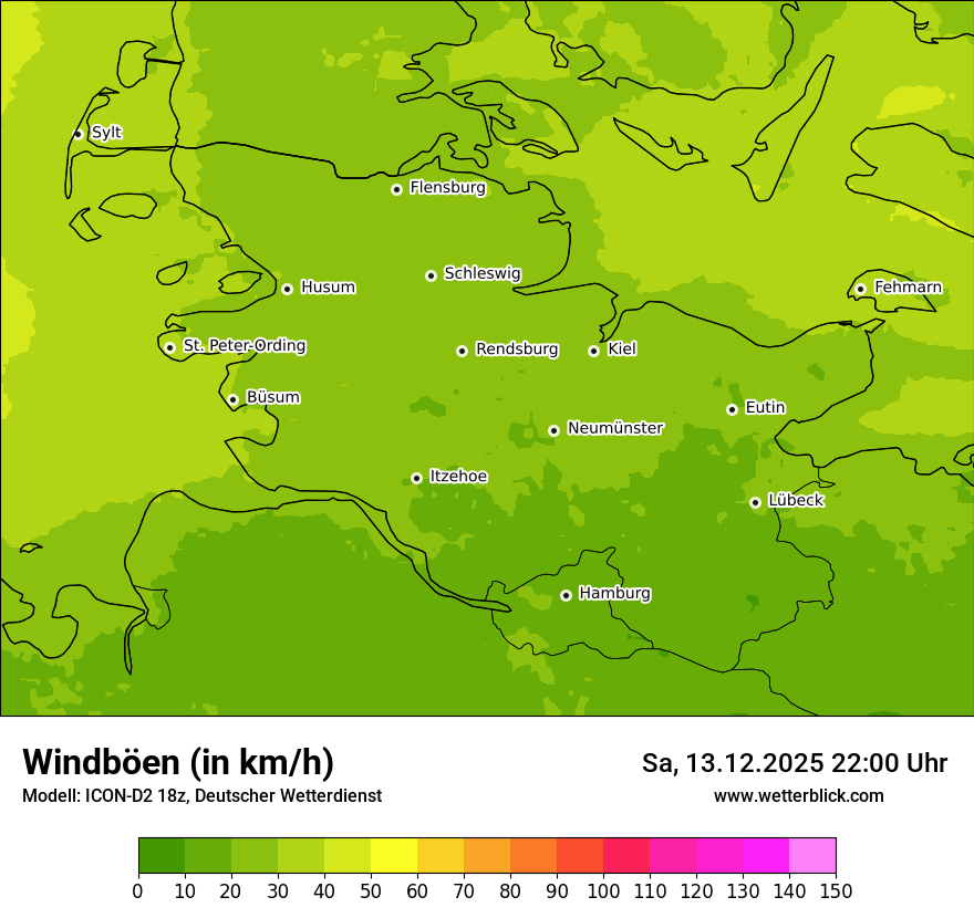 Modellkarten Windgeschwindigkeit