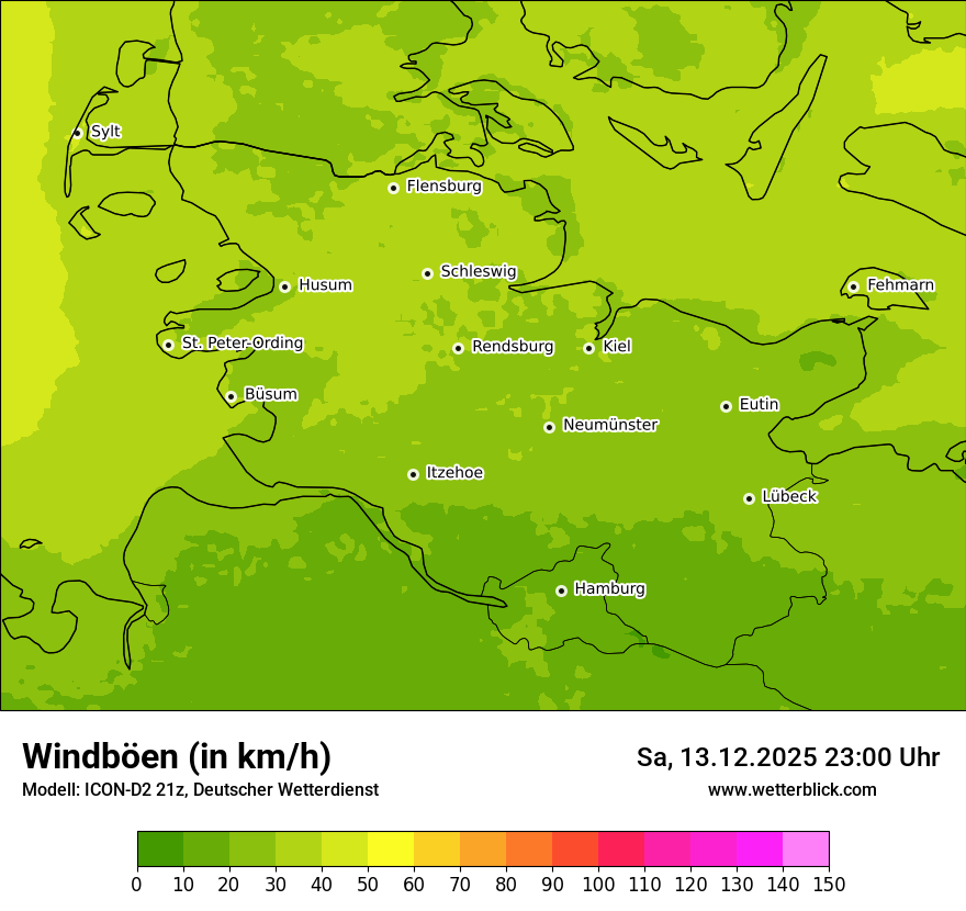 Modellkarten Windgeschwindigkeit
