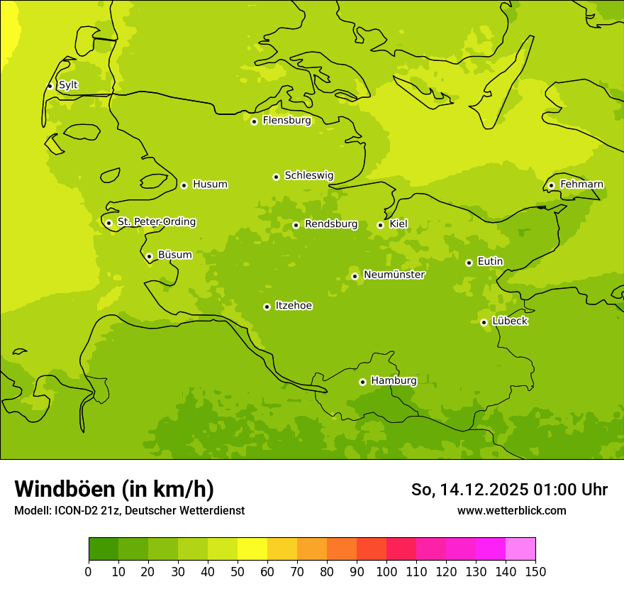 Modellkarten Windgeschwindigkeit