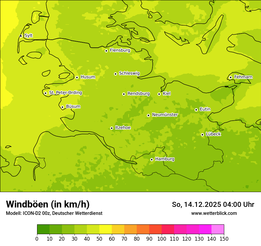 Modellkarten Windgeschwindigkeit