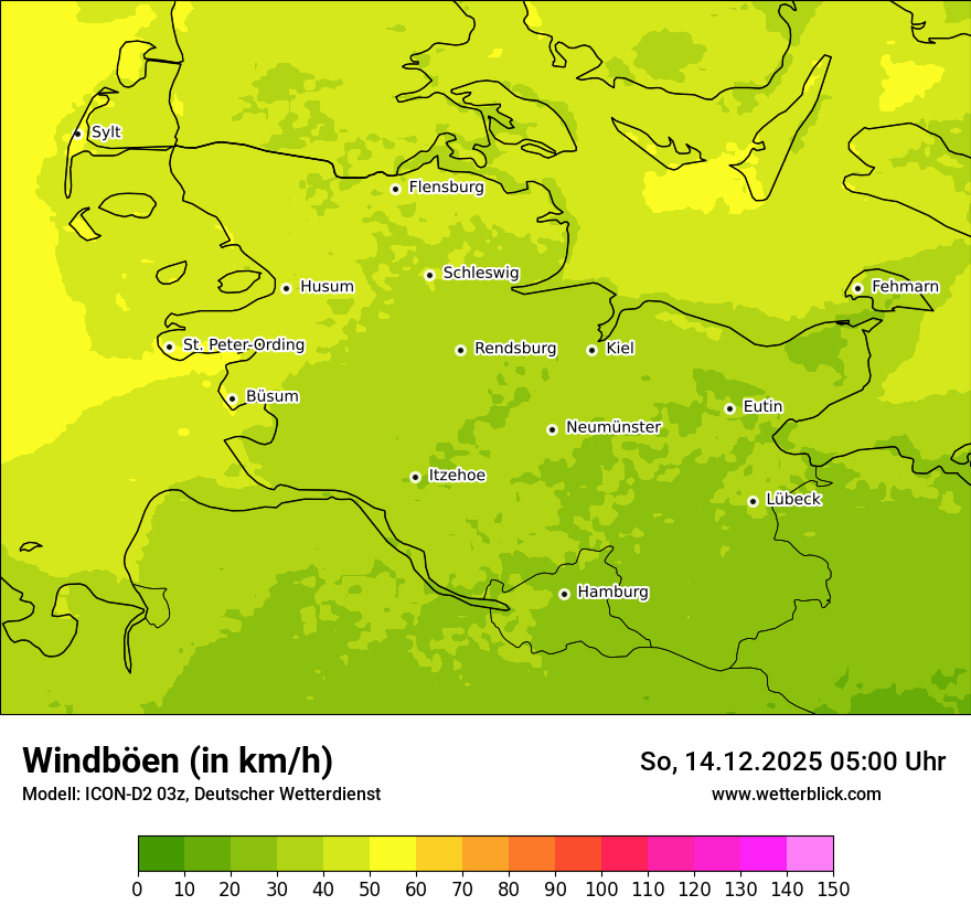 Modellkarten Windgeschwindigkeit