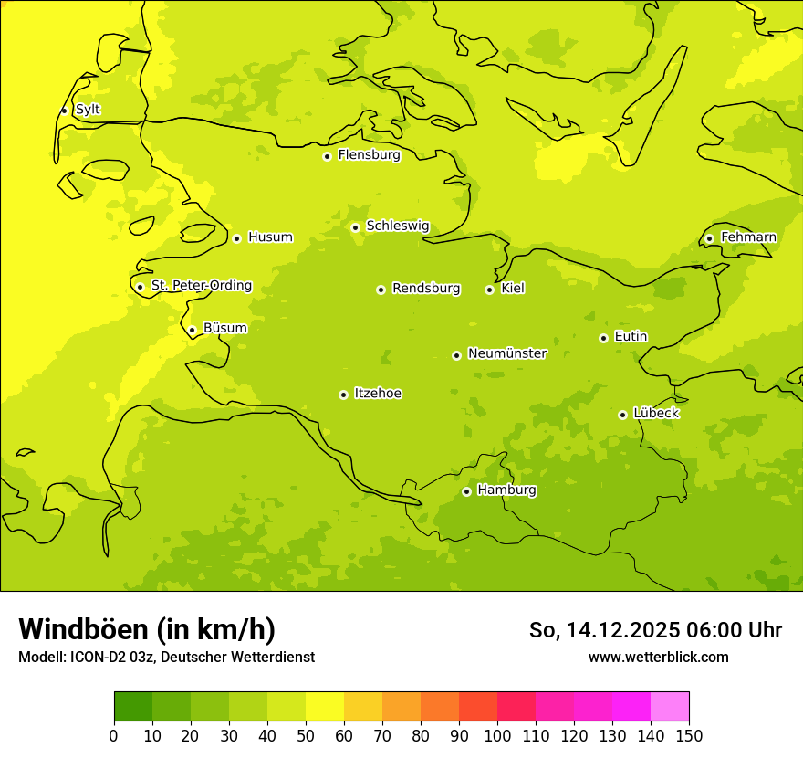 Modellkarten Windgeschwindigkeit