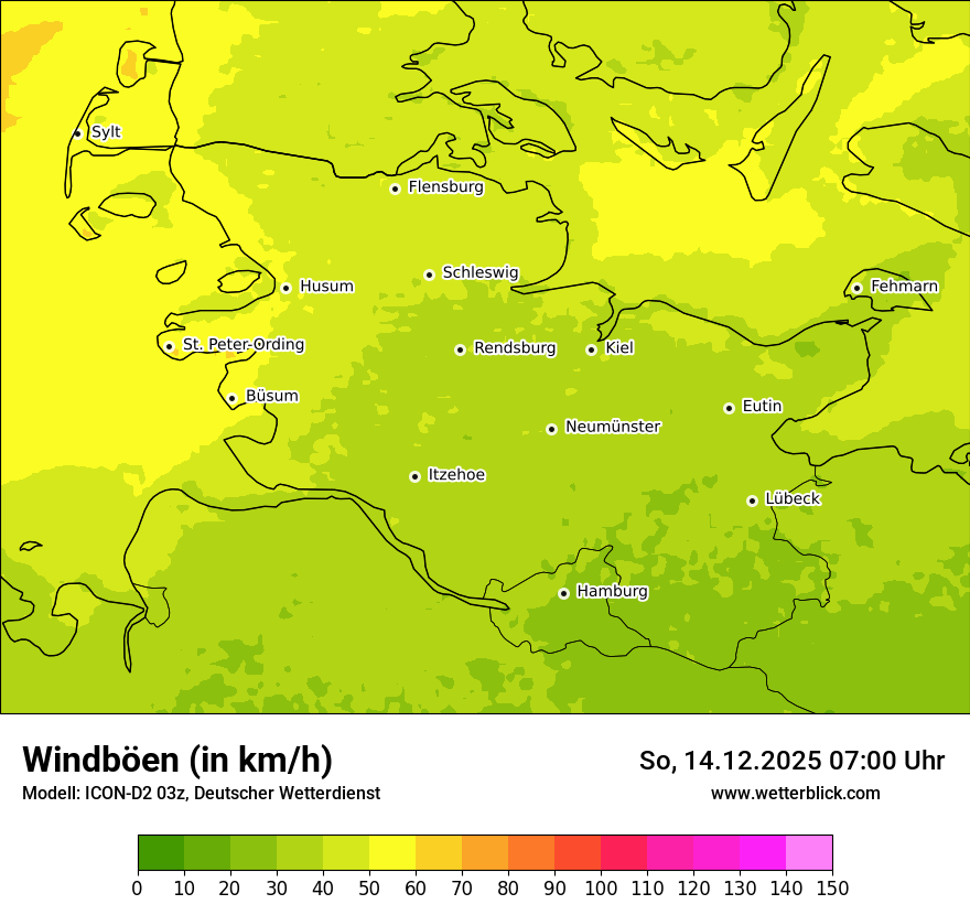 Modellkarten Windgeschwindigkeit
