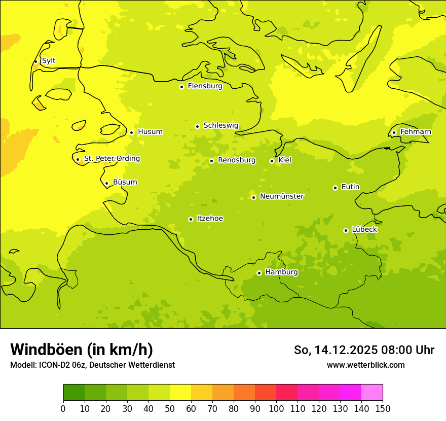 Modellkarten Windgeschwindigkeit
