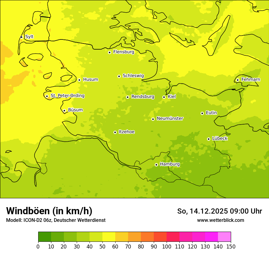 Modellkarten Windgeschwindigkeit
