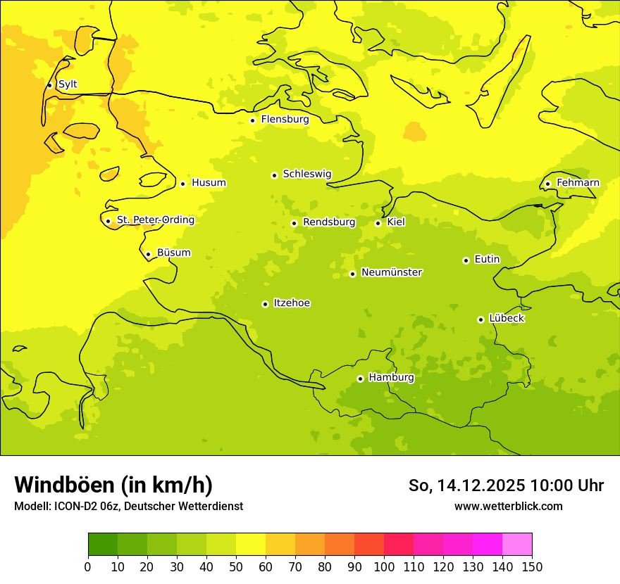 Modellkarten Windgeschwindigkeit