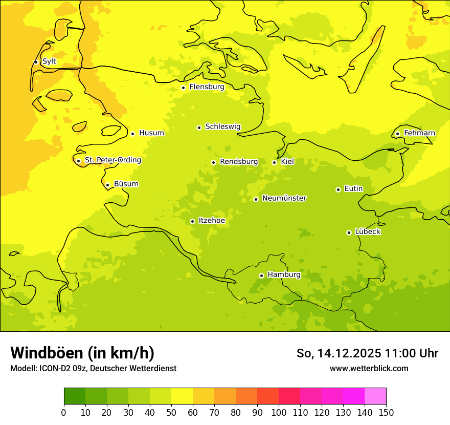 Modellkarten Windgeschwindigkeit