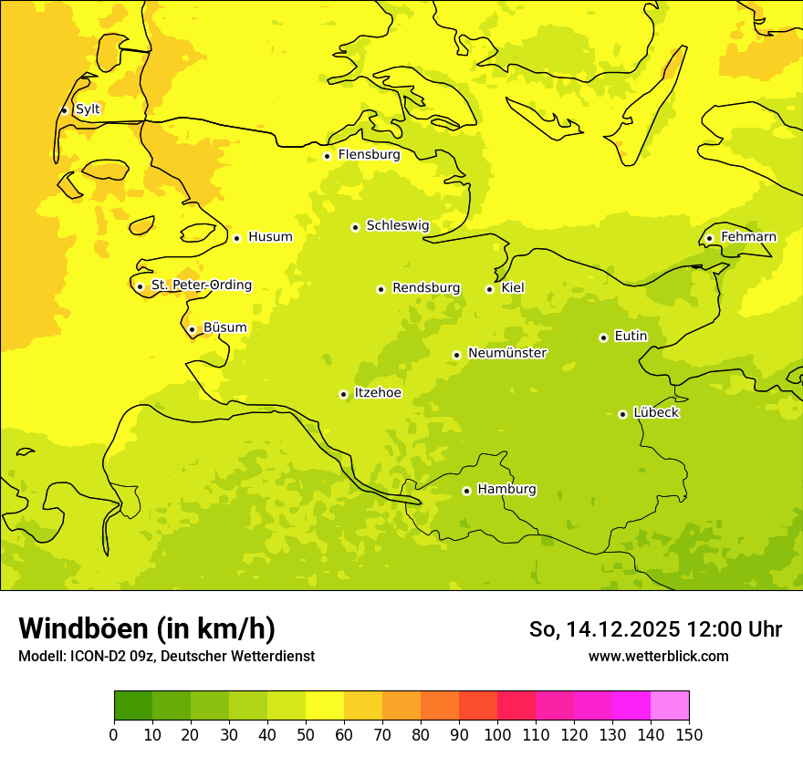 Modellkarten Windgeschwindigkeit