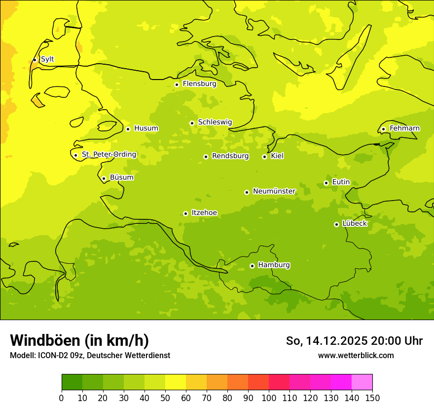 Modellkarten Windgeschwindigkeit