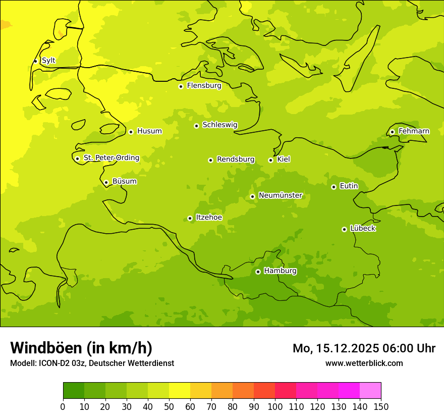 Modellkarten Windgeschwindigkeit