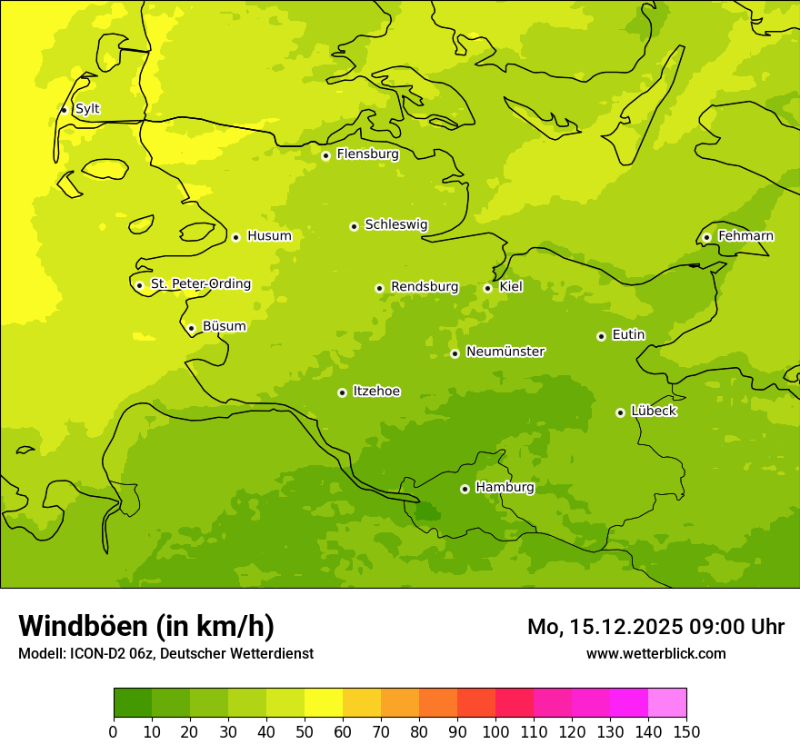 Modellkarten Windgeschwindigkeit