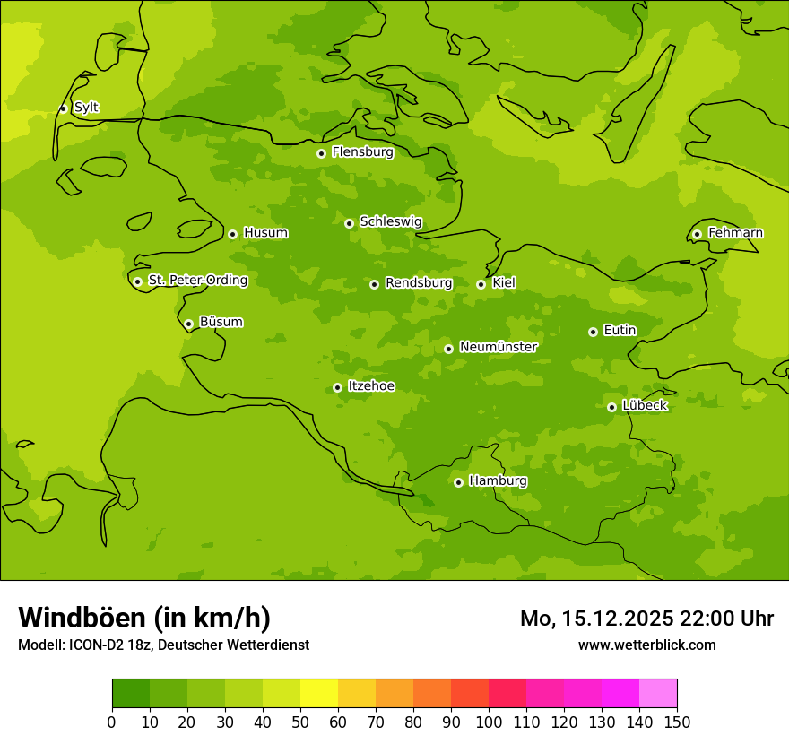 Modellkarten Windgeschwindigkeit