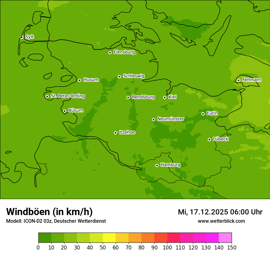 Modellkarten Windgeschwindigkeit