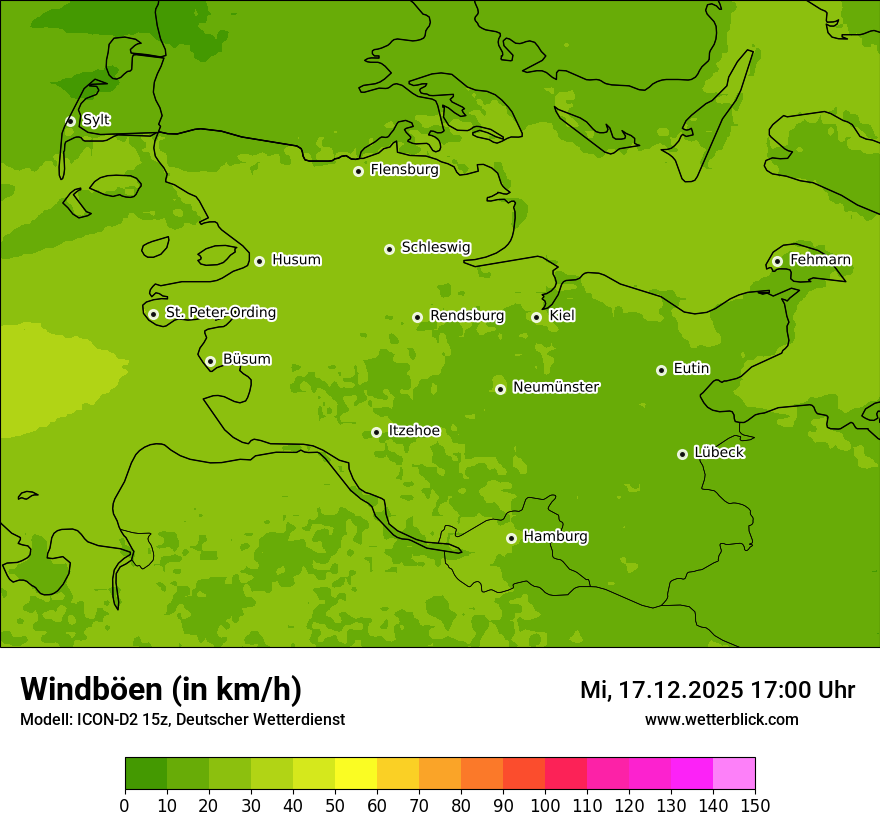 Modellkarten Windgeschwindigkeit