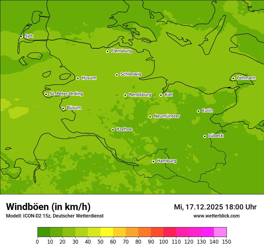 Modellkarten Windgeschwindigkeit