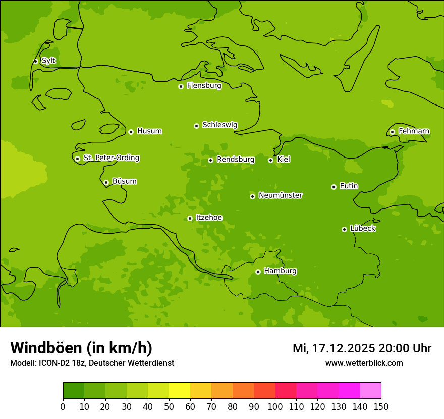 Modellkarten Windgeschwindigkeit